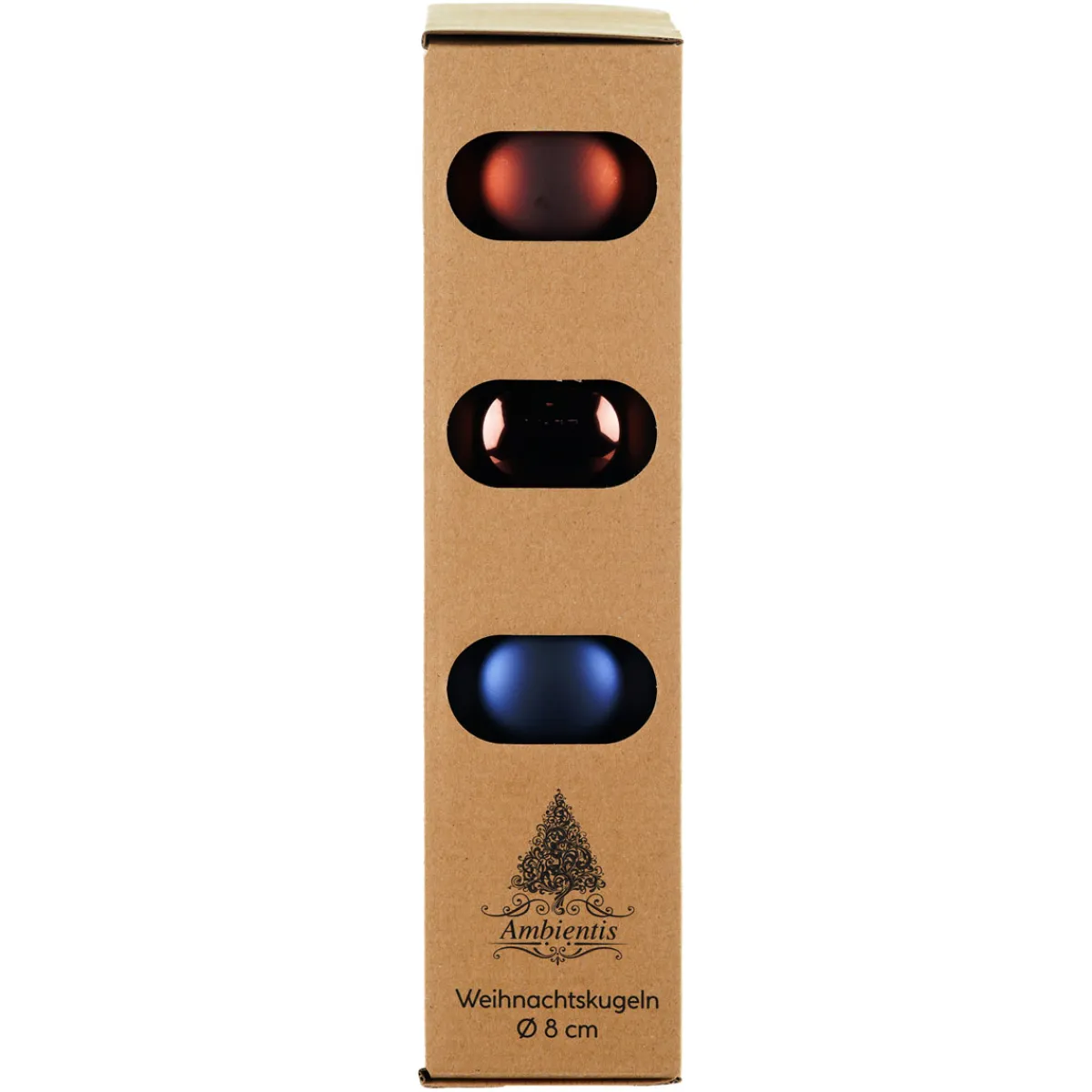 Glaskugeln 8 cm braun/blau Mix^Ambientis Discount