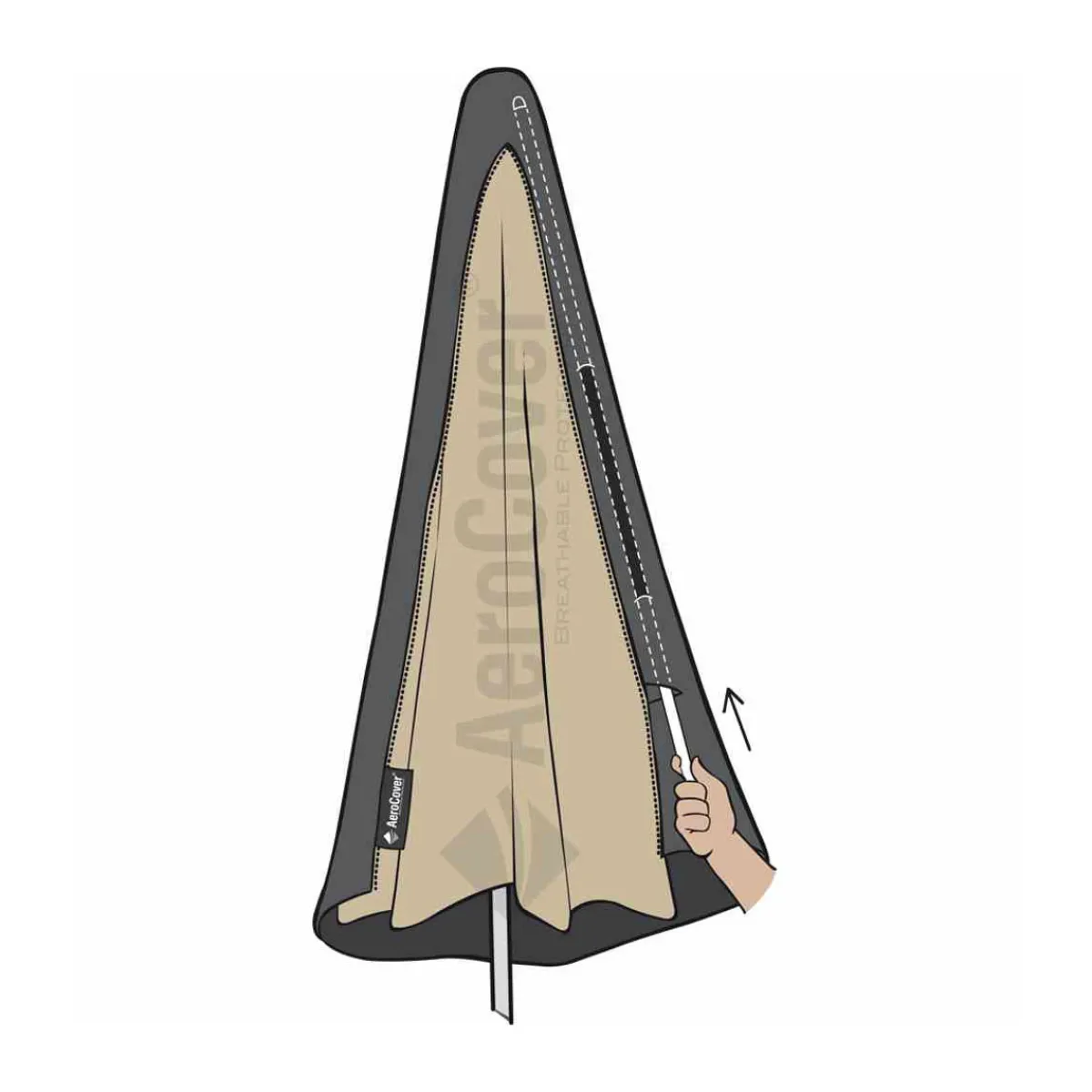 A-Schirmhülle AeroCover 250 x 55/60 cm atmungsaktiv