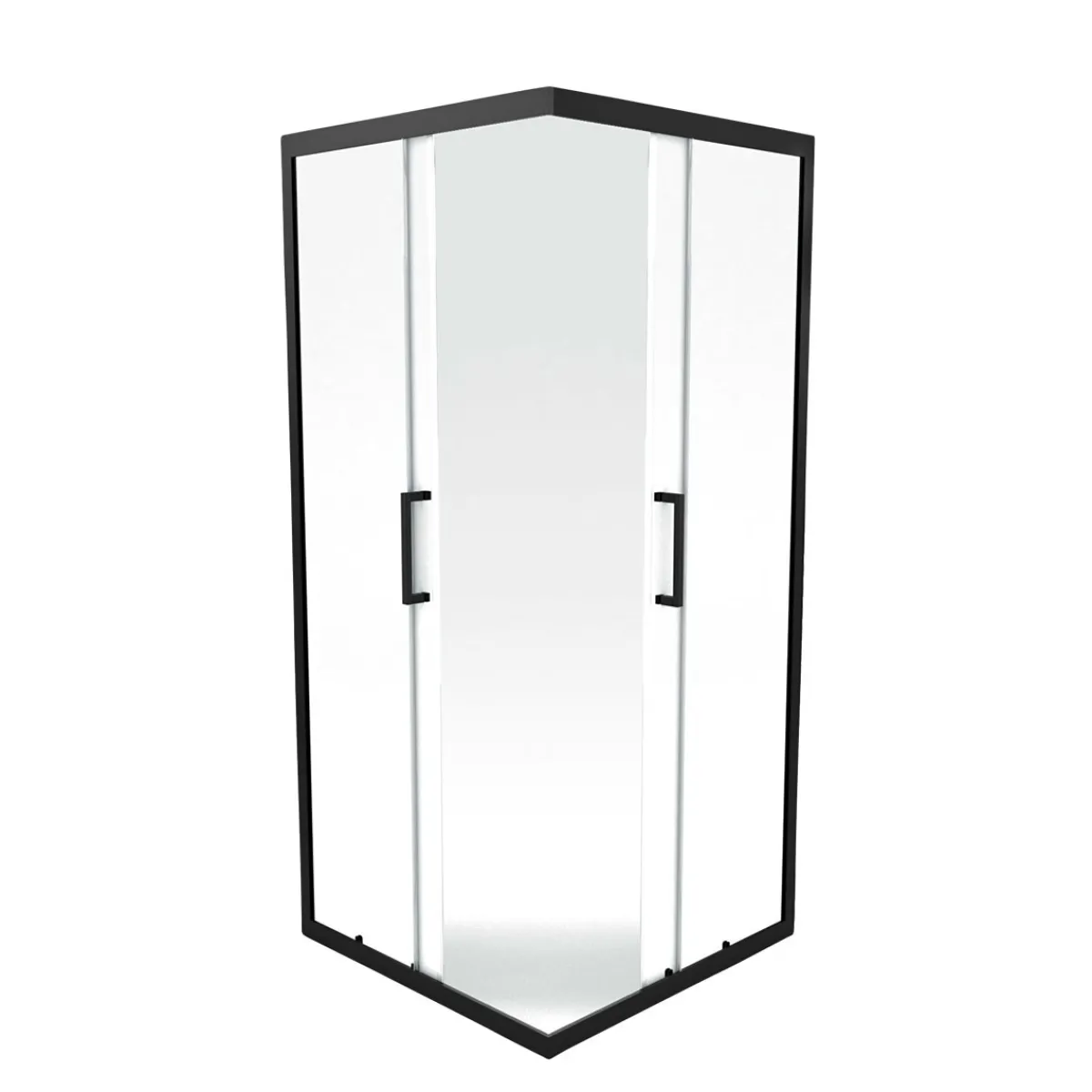 Aurlane Eckdusche Black Eclipse schwarz matt 90 x 90 cm