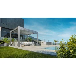 Pergola Gr. 3,5 x 3,5 quarzgrau-metallic^Biohort Discount
