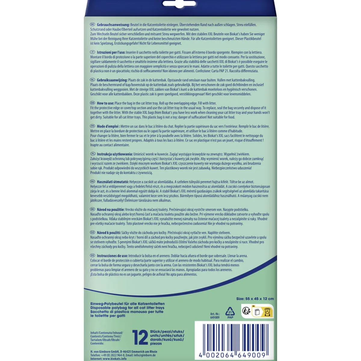 Biokat's Hygienebeutel Polybeutel XXL 12 Stück*Biokats Outlet