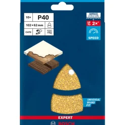 Expert C470 Schleifpapier mit 11 Löchern für Multischleifer 102 x 62 mm 93 mm G 40 10- teilig*Bosch Professional Best