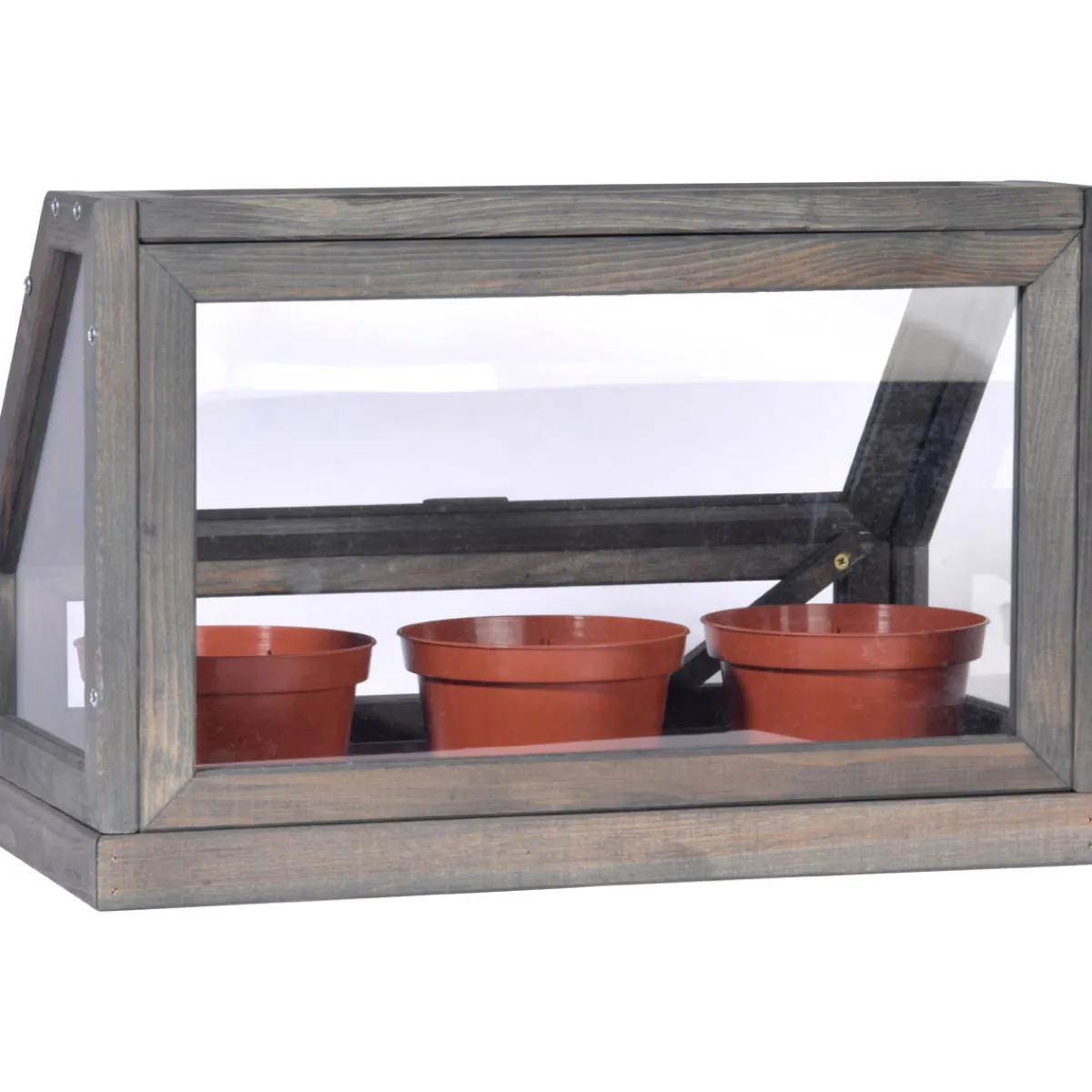 dobar Mini-Gewächshaus 38 x 24,5 x 20 cm grau