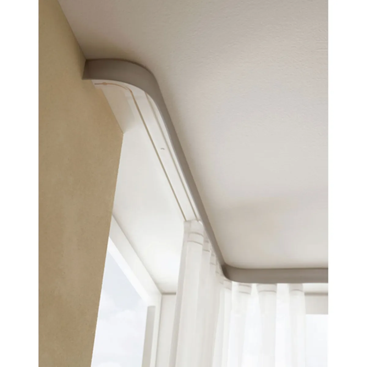 Vorhangschiene GE2 180 cm mit Profil für Blendenbefestigung weiß^Gardinia Discount