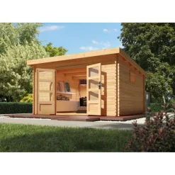 Gartenhaus Trittau 6 mit Tür Eco naturbelassen*Karibu Discount