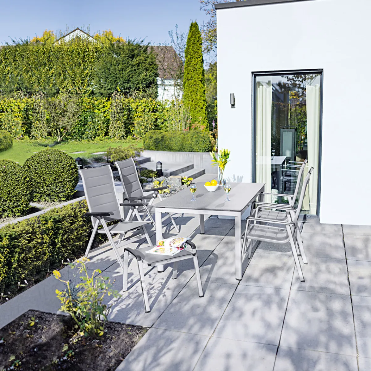 MWH Gartenliege Klappliege Elemento anthrazit