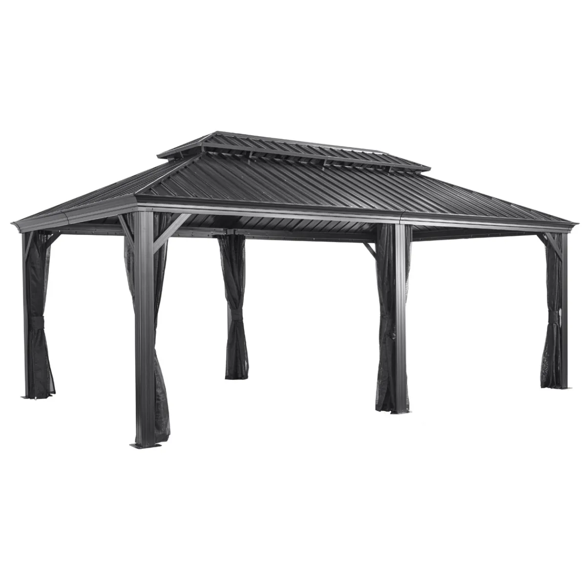 Pavillon Messina 1220 inkl. Moskitonetz 363x598x307,1cm Anthrazit*Sojag New