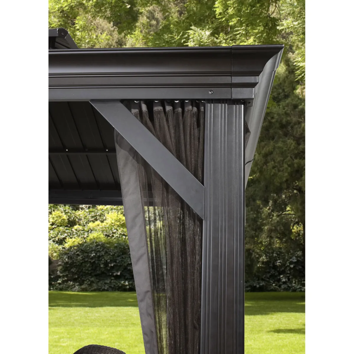 Pavillon Messina 1220 inkl. Moskitonetz 363x598x307,1cm Anthrazit*Sojag New